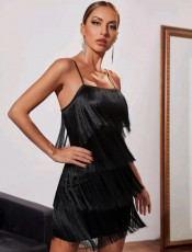 Black Fringe Gatsby Dress